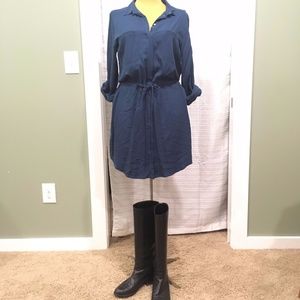 Lou & Gray collared silk shirt dress